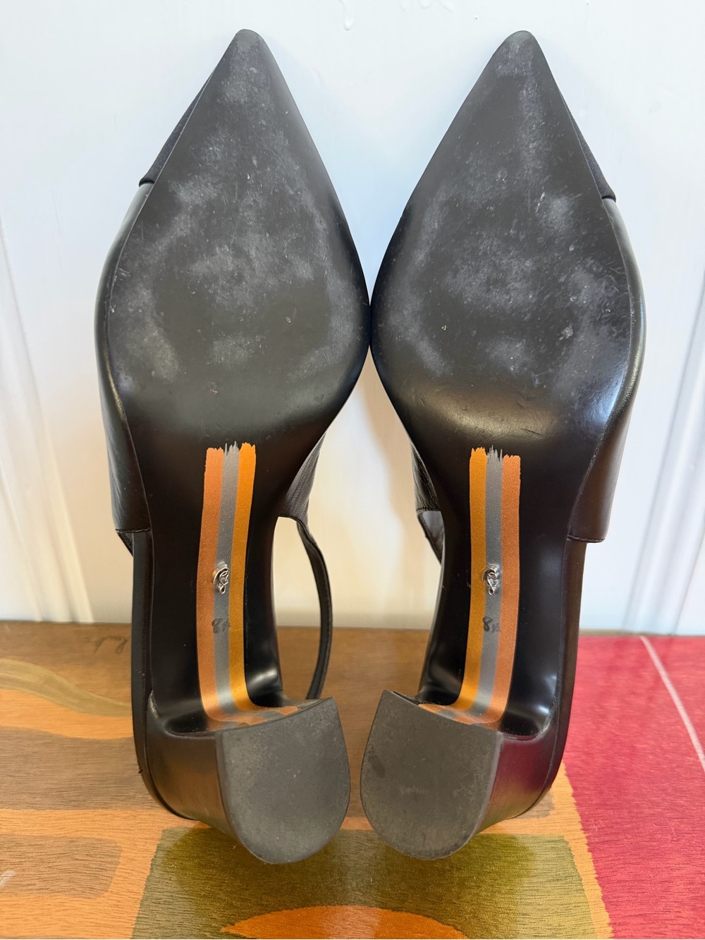 Sam Edelman Black Willette Slingback Pointed Cap Toe Pumps. Women's Size: 8.5. - Picture 11 of 12